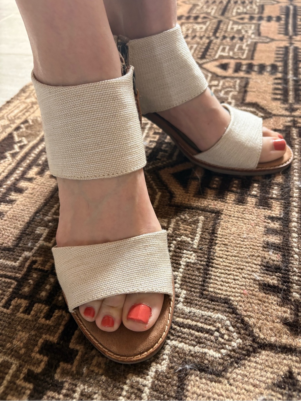 TOM’s Majorca Block Heel Sandal in Natural
